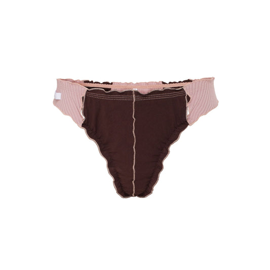 Стрінги Хвилясті Коричневі з Рожевим