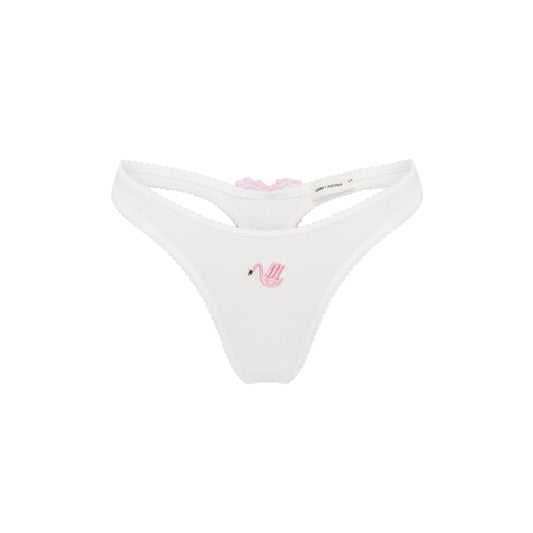 Стрінги з Лебедем та Серцем Молочні