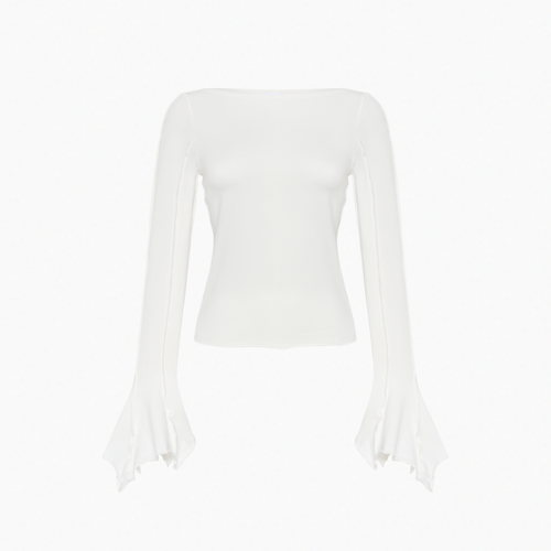 Лонгслів Драпований Білий