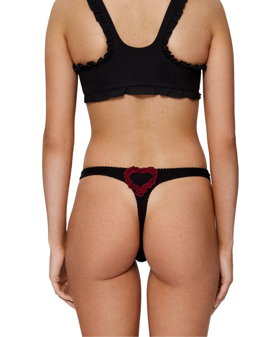 Стрінги з Лебедем та Серцем Чорні