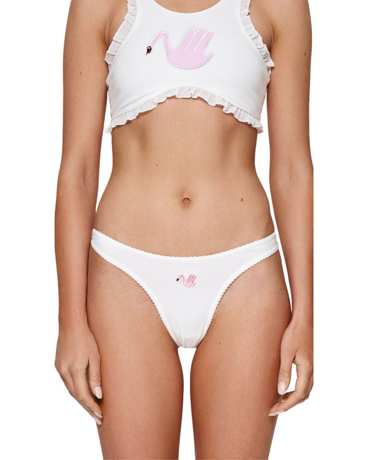 Стрінги з Лебедем та Серцем Молочні