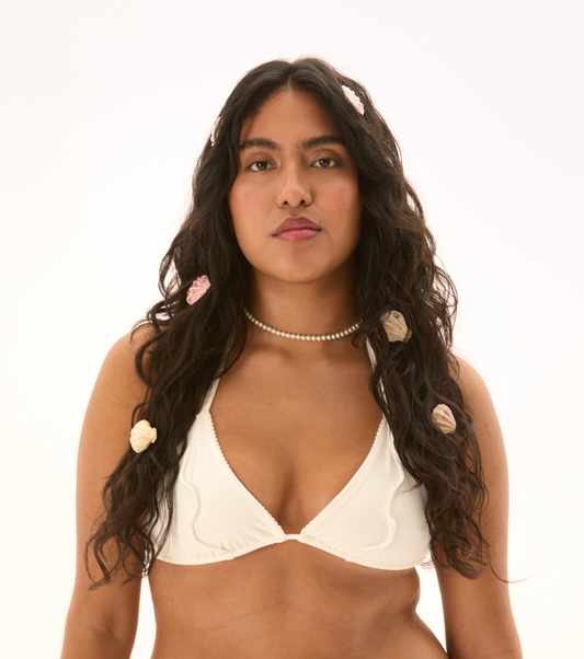 Ліф Купальний із Зав'язками Молочний