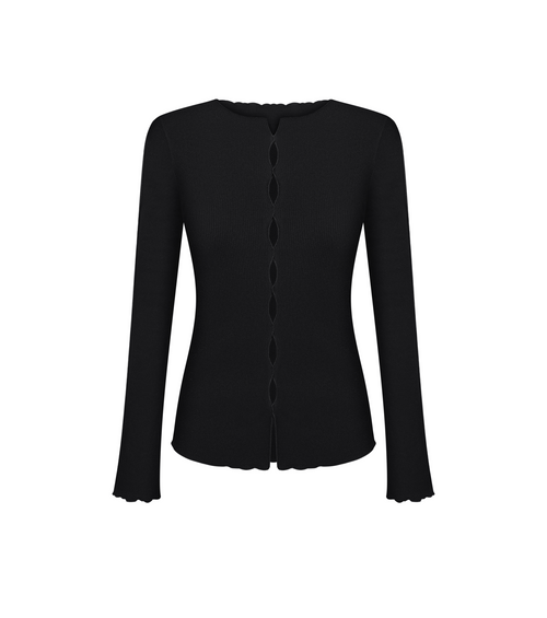 Лонгслів з Драпуванням Чорний