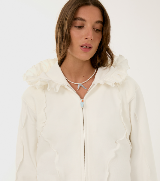 Худі на Блискавці Біле