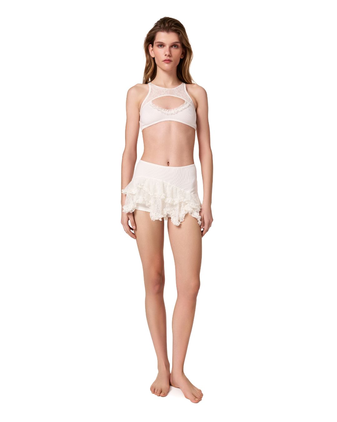 Шорти-спідниця Подвійні Молочні