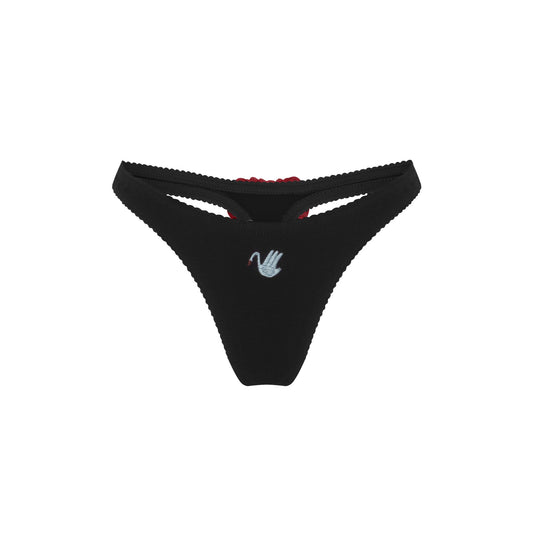 Стрінги з Лебедем та Серцем Чорні