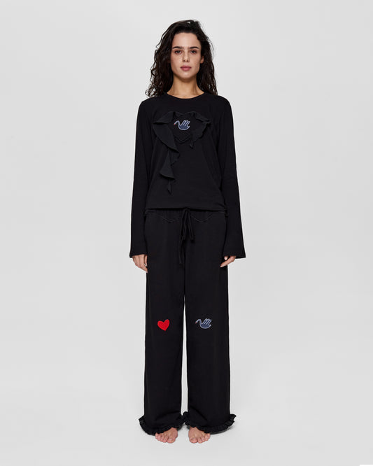 Кофта з Серцем та Лебедем Чорна