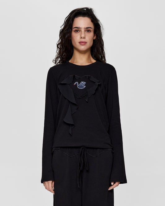 Кофта з Серцем та Лебедем Чорна