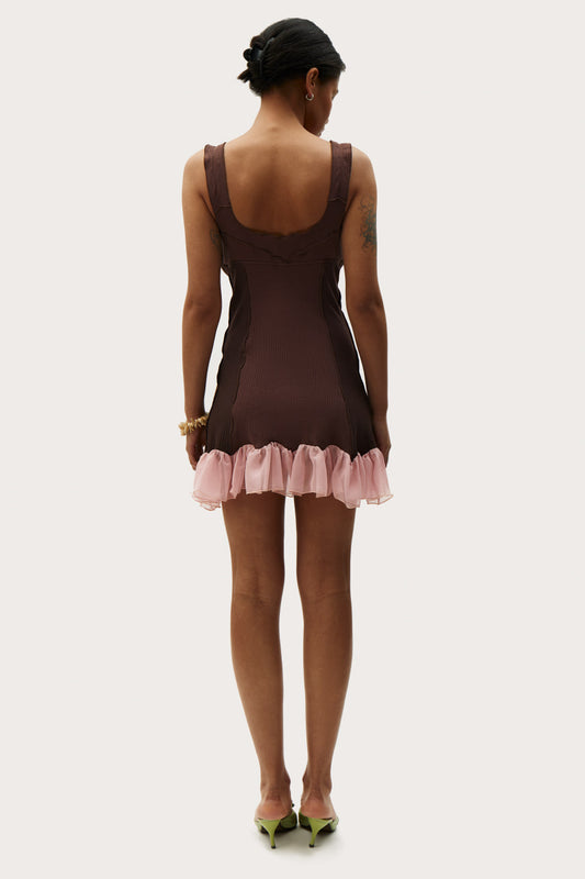 Сукня з спідницею Коричнева