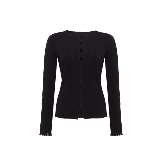 Лонгслів з Драпуванням Чорний