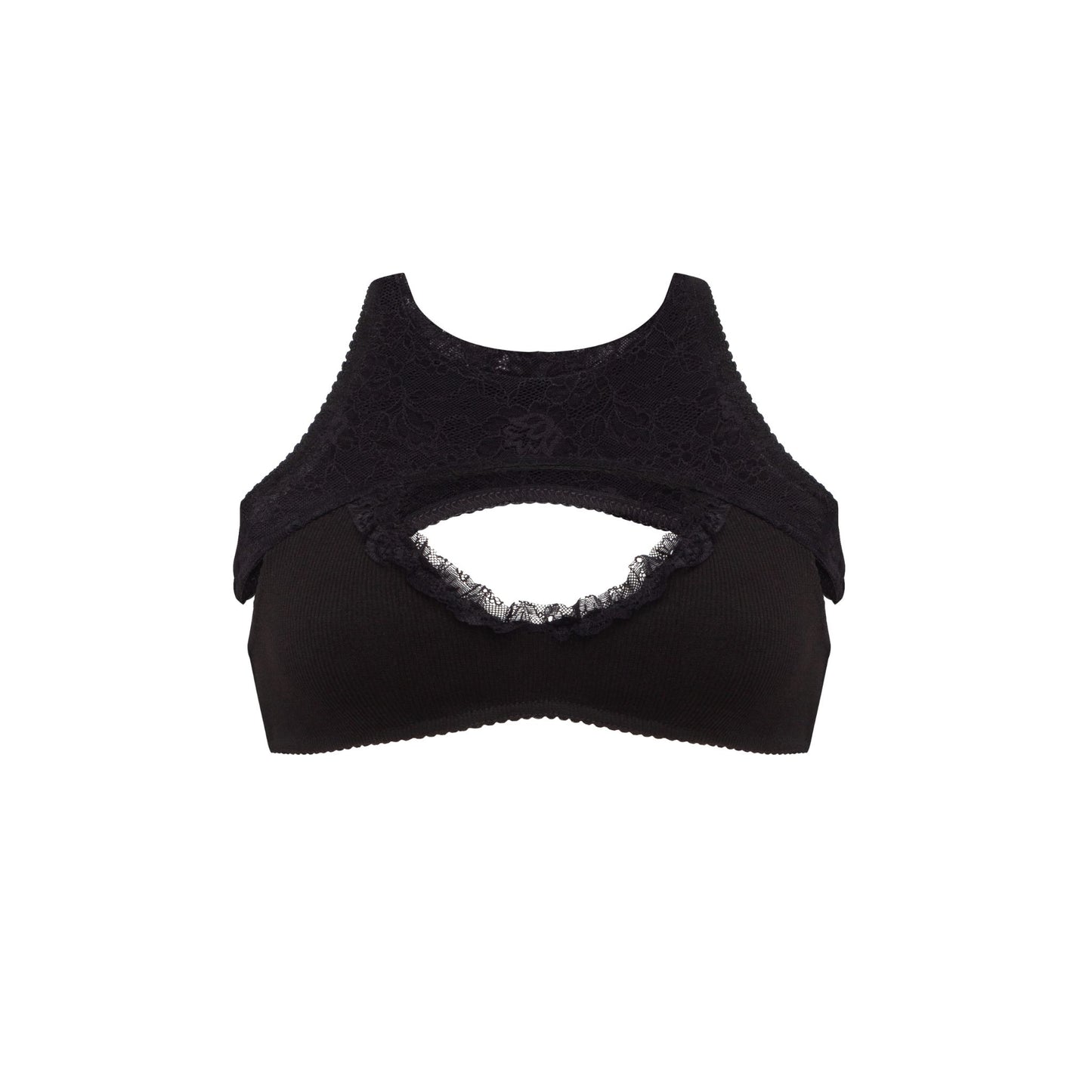 Топ Подвійний з Мереживом Чорний