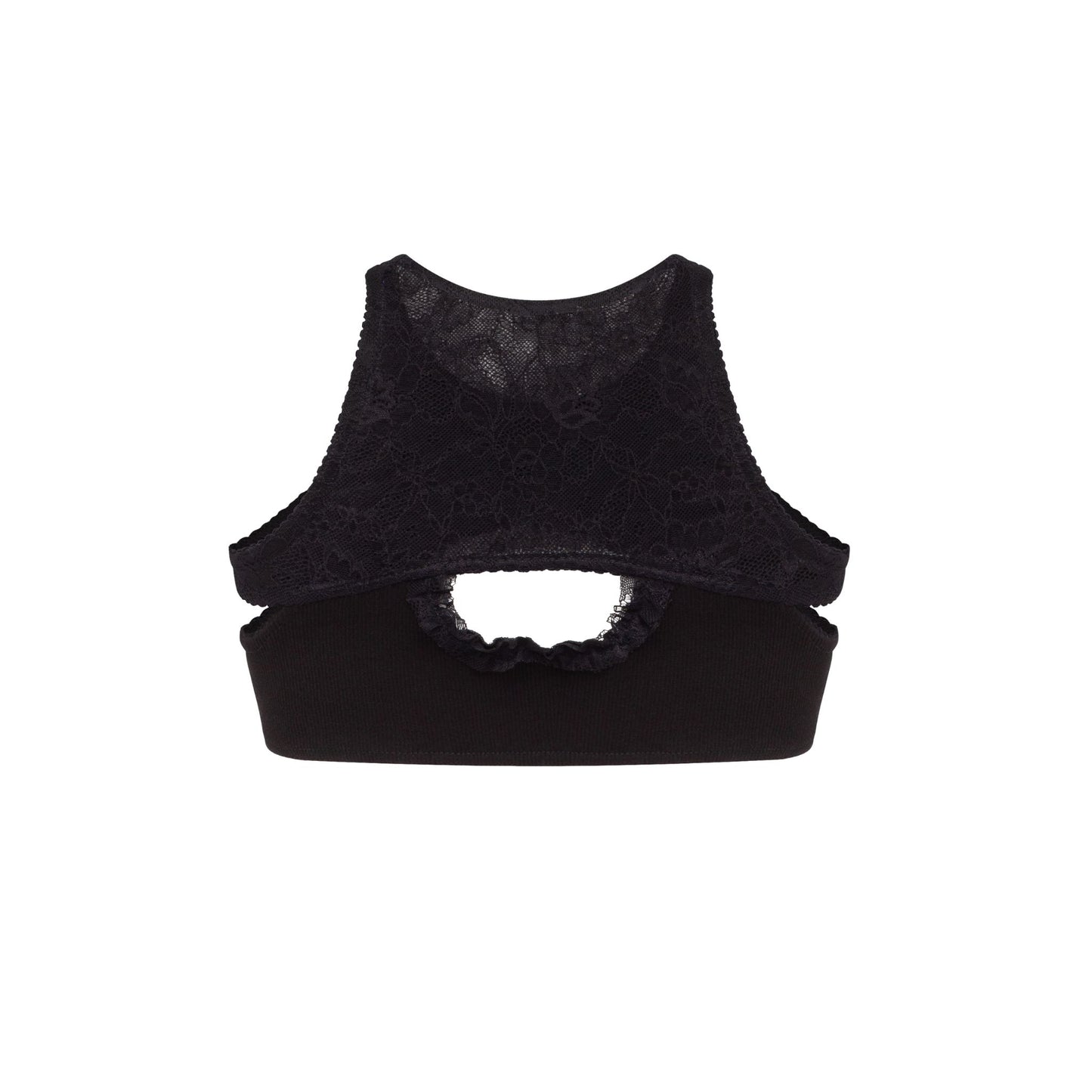 Топ Подвійний з Мереживом Чорний