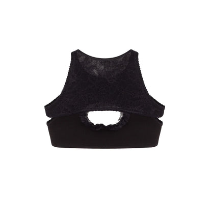 Топ Подвійний з Мереживом Чорний