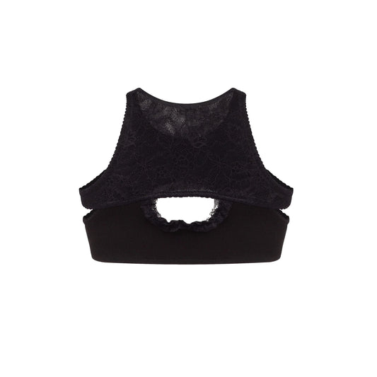 Топ Подвійний з Мереживом Чорний