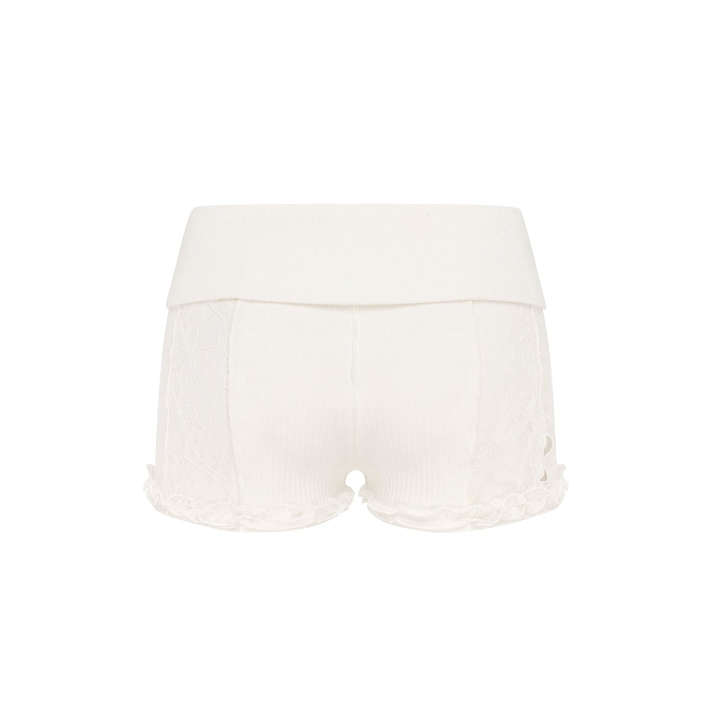 Шорти з Поясом та Мереживом Молочні