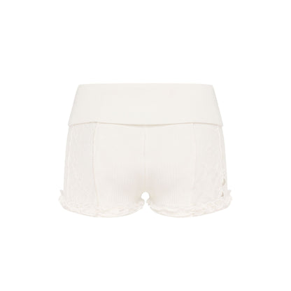 Шорти з Поясом та Мереживом Молочні