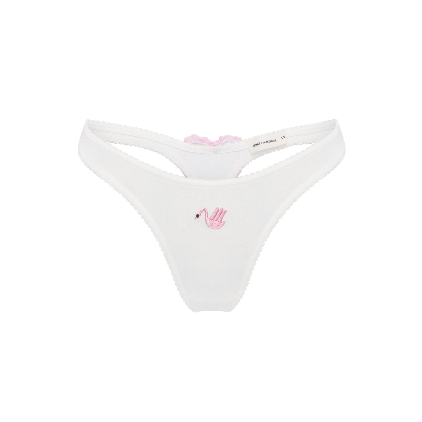 Стрінги з Лебедем та Серцем Молочні