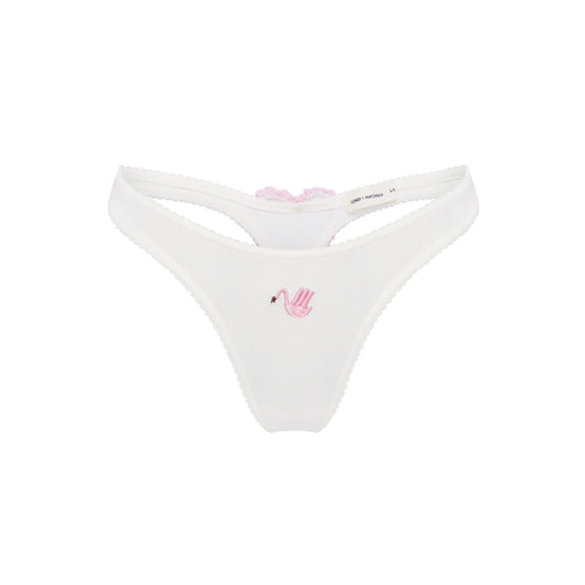 Стрінги з Лебедем та Серцем Молочні