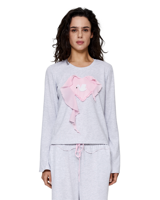 Кофта з Серцем та Лебедем Сіра