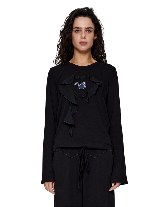 Кофта з Серцем та Лебедем Чорна