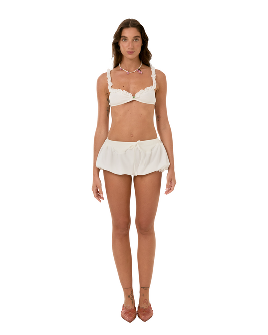 Мікро-Шорти з Рюшами Молочні