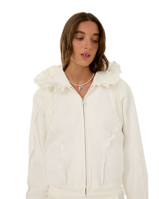 Худі на Блискавці Біле