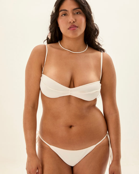 Ліф Купальний із Хвилею Молочний